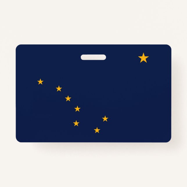 Nome do Crachá com pavilhão do Estado do Alasca, E (Frente)