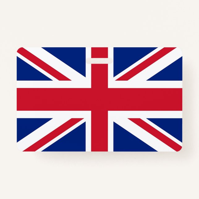 Nome do Crachá com pavilhão do Reino Unido (Frente)