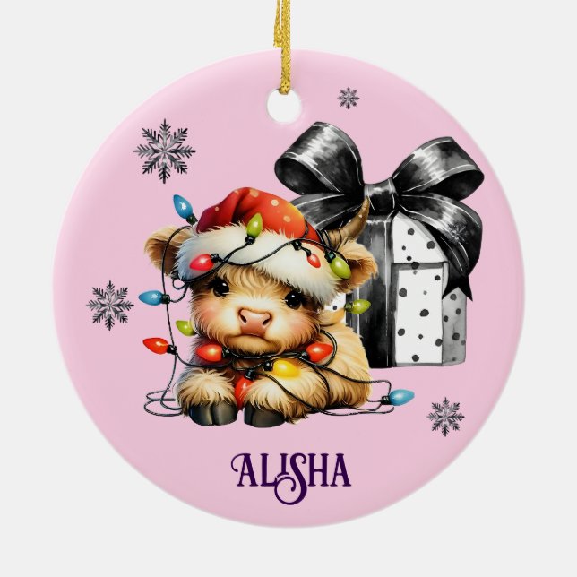 Nome do Enfeites de natal Highland Cow (Traseira)