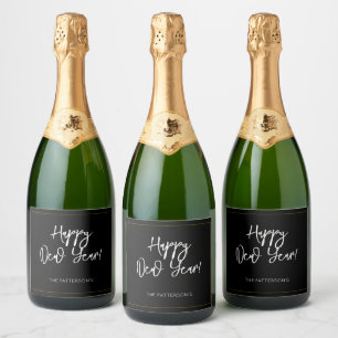 NOME DO feliz ano novo Rótulo de Vinho Espumante D