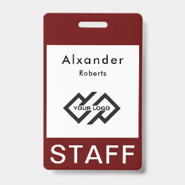 Nome do funcionarios Crachá Logotipo personalizado