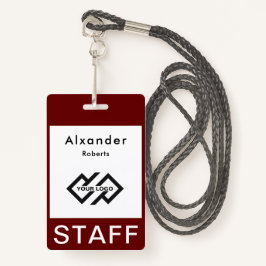 Nome do funcionarios Crachá Logotipo personalizado