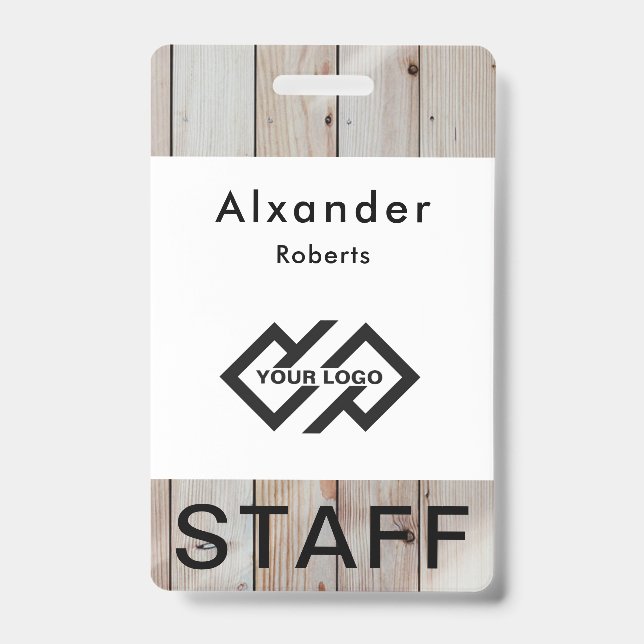 Nome do funcionarios Crachá Logotipo personalizado (Frente)