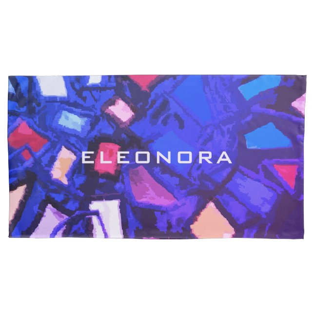 Nome do monograma abstrato azul marinho colorido (Frente-Esquerda)