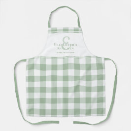Nome do Monograma da Cozinha Personalizada Gingham