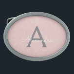 Nome do Monograma da Rapariga da Cinza Rosa Escamo<br><div class="desc">Frasco de Cinto com Nome de Script Simples e Cor-de-Rosa e Cinza. Isso faz a formatura perfeita, doce 16 16, 18, 21rua, 40, 50, 60, 70, 80, 90, 100 anos, casamento, chá de panela, aniversário, chá de fraldas ou presente de festa de solteira para alguém que ama luxo de vidro...</div>