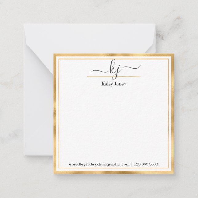 Nome do Monograma | Do Cartão De Nota (Frente)