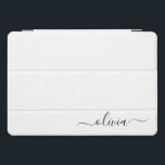 Nome do Monograma Girly de Script Moderno Branco N<br><div class="desc">Caso de Laptop do Nome do Monograma Simples de Script Preto e Branco. Isto faz o doce e perfeito aniversário de 16 anos,  casamento,  chá de panela,  aniversário,  chá de fraldas ou festa de solteira presente para alguém que ama luxo de luxo e estilos quíticos.</div>