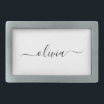 Nome do Monograma Girly de Script Moderno Branco N<br><div class="desc">Frasco do Monograma de Nome Simples de Script Preto e Branco. Isso faz a formatura perfeita, doce 16 16, 18, 21rua, 40, 50, 60, 70, 80, 90, 100 anos, casamento, chá de panela, aniversário, chá de fraldas ou presente de festa de solteira para alguém que ama luxo de vidro e...</div>