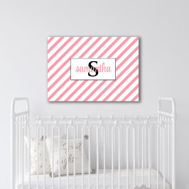 Nome do Monograma Inicial Impressão de Tela Estica