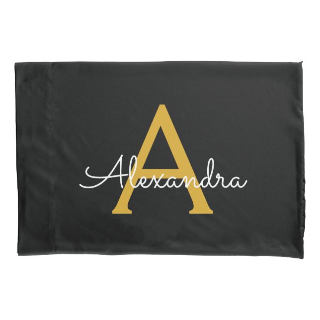 Nome do Monograma Rapariga de Script Moderno Doura (Frente)