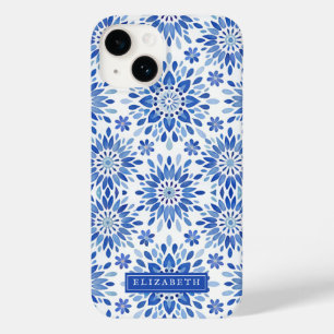 Nome do Padrão do Abstrato Floral Blue Boho