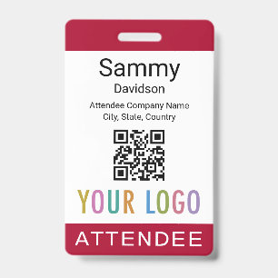 Nome do Participante Crachá Código QR Logotipo de