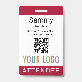 Nome do Participante Crachá Código QR Logotipo de 