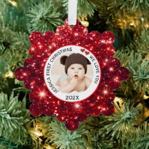 Nome do Primeiro Natal do Bebê Vermelho Foto
