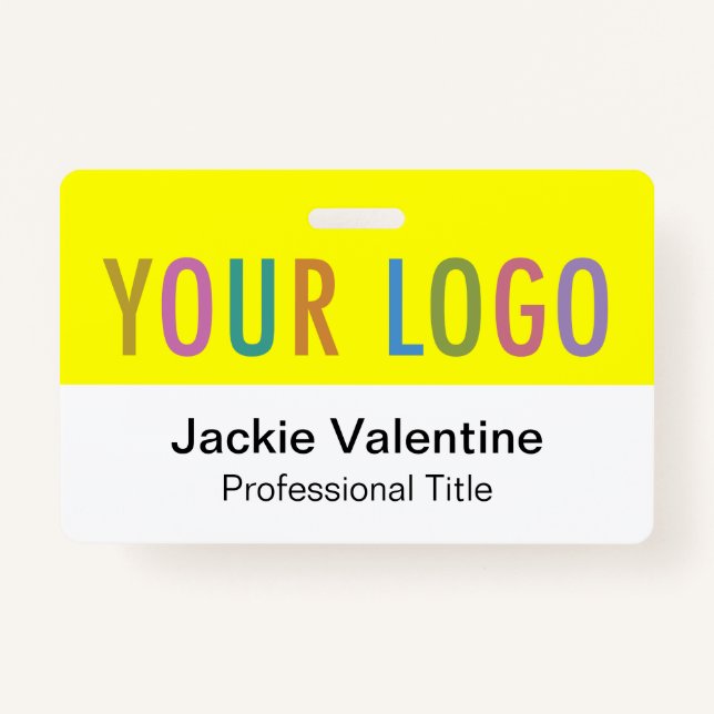 Nome do PVC amarelo Crachá Logotipo horizontal Eti (Frente)