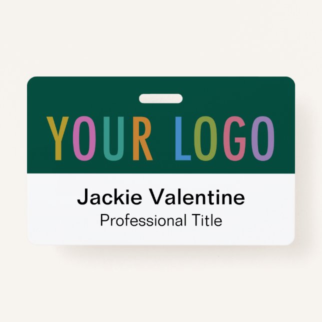 Nome do PVC verde Crachá Logotipo horizontal Etiqu (Frente)