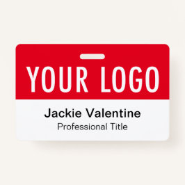 Nome do PVC vermelho Crachá Logotipo horizontal Et