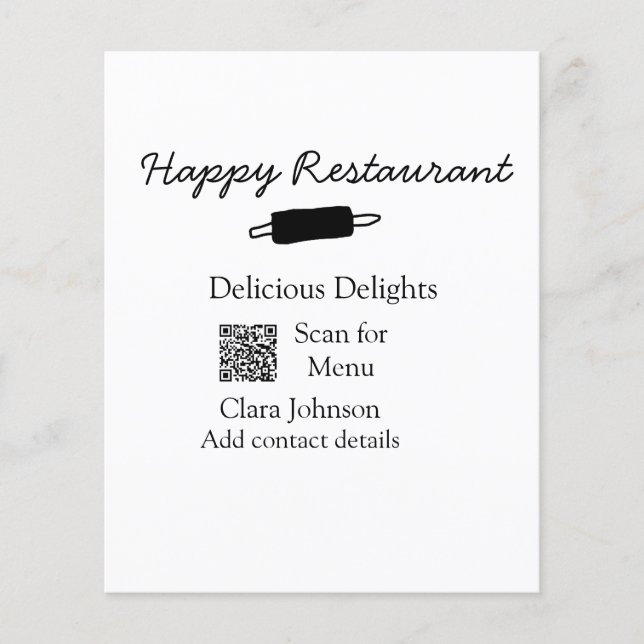 Nome do restaurante digitalizar menu QR adicionar  (Frente)