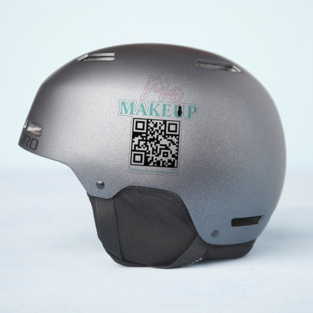 Nome do Salão de QR Code Adesivo para Capacete de  (Lado do capacete)