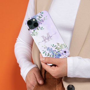 Nome do Script Blush Roxo Flores Selvagens Monogra
