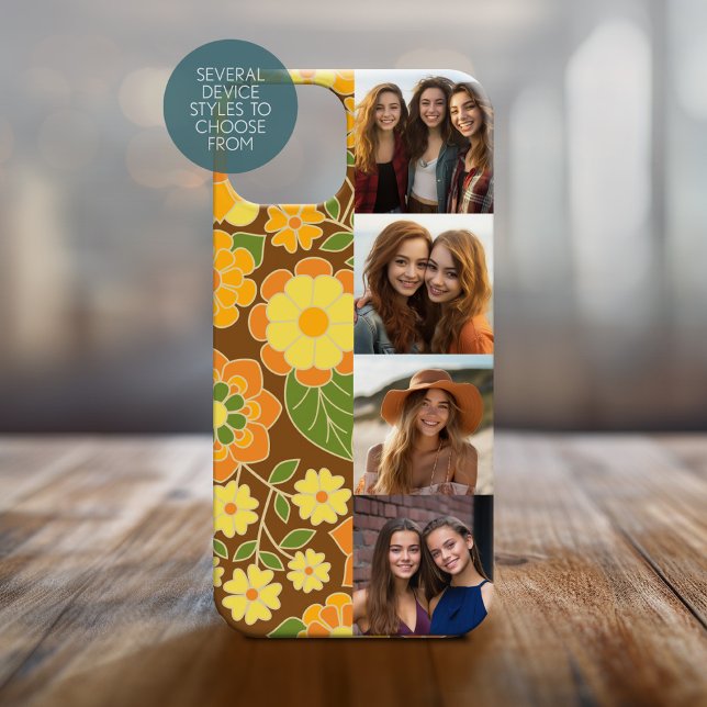 Nome do Script de Faixa de Filme de 4 Fotos Flores (Personalized Phone Cover with Photos)
