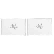 Nome do Script de Girly Monograma Branca Minimalis