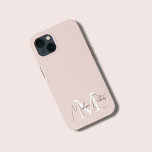 Nome do script de monograma moderno logótipo cor-d<br><div class="desc">Nome do script de monograma moderno logotipo branco iPhone 13 feminino rosa pincelado design de Caso. Você pode mudar a cor de fundo e as fontes conforme desejar.</div>