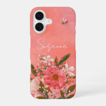 Nome do Script Florals de Coral Rosa Cor-de-Água B
