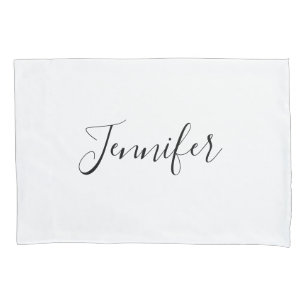 Nome do Script Manuscrito Preto Minimalista Branco