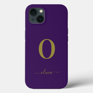 Nome do Script Monograma Personalizado Roxo E Dour