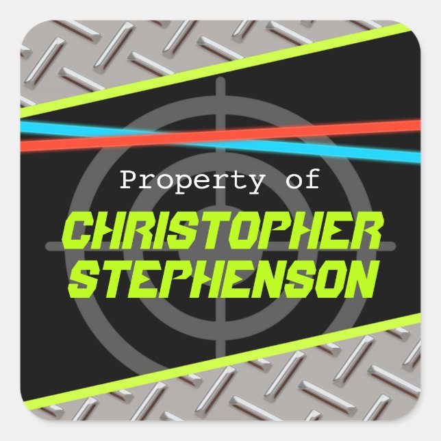 Nome do Tema da Etiqueta a Laser para Meninos Pers (Frente)