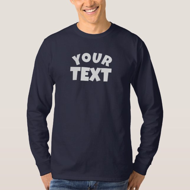 Nome do Texto do Cliente Camisa Masculina Manga Lo (Frente)