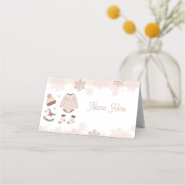 Nome dobrado Cartões Chá de fraldas Frio Inverno N