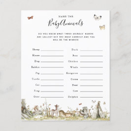 Nome dos Animais Bebês | Jogo Chá de fraldas