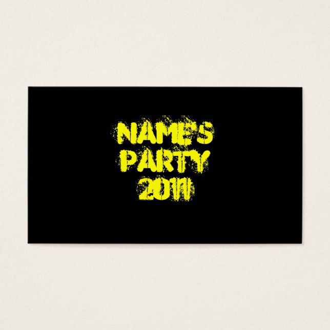 Nome e ano personalizados. Festa. Amarelo e Preto (Frente)
