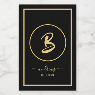 Nome e assinatura personalizados preto e Dourado W