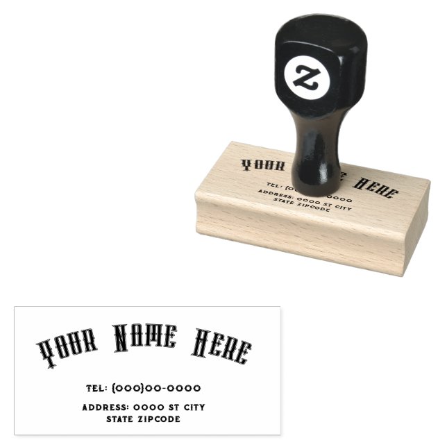 Nome e endereço Carimbo de borracha personalizável (Carimbado)
