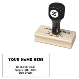 Nome e endereço Carimbo de borracha personalizável