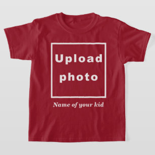 Nome e foto do seu filho na camiseta Maroon Kids