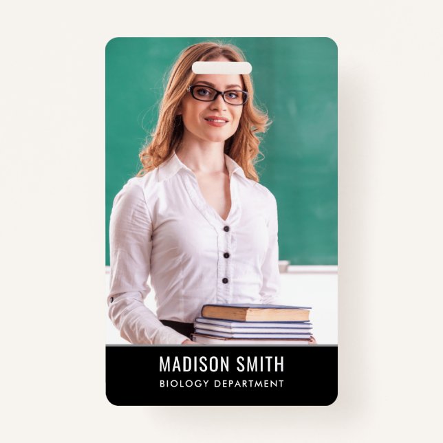 Nome e foto personalizados | CRACHÁ da placa de id (Frente)