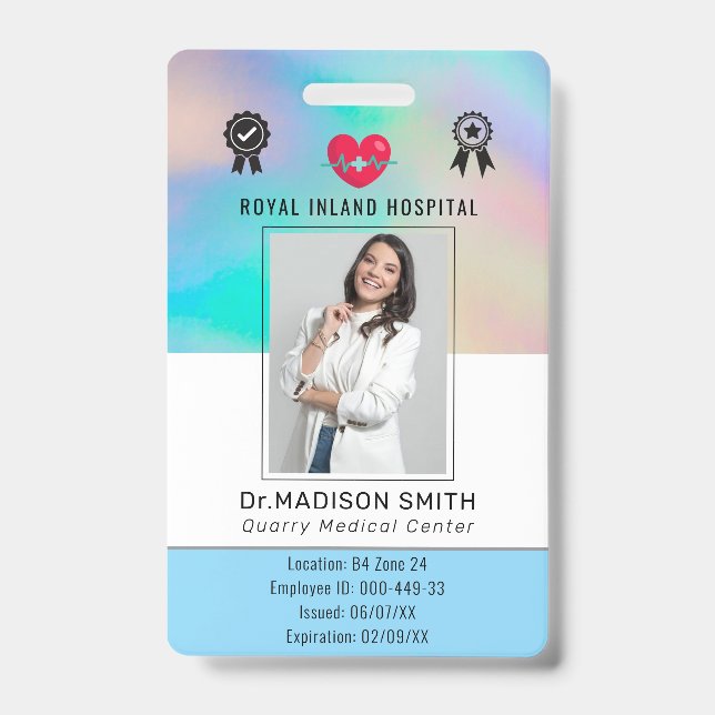 Nome e Foto Personalizados | Crachá de ID (Frente)