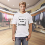 Nome e logotipo da empresa na camiseta branca<br><div class="desc">Camiseta branca que você pode personalizar digitando seu nome de empresa e fazendo o upload do logotipo de sua empresa. Você pode incluí-lo em seus produtos de promocional, oferecer itens ou presentes aos seus clientes ou clientes, uma estratégia de marketing para anunciar sua empresa ou promover sua marca. Camiseta personalizável...</div>