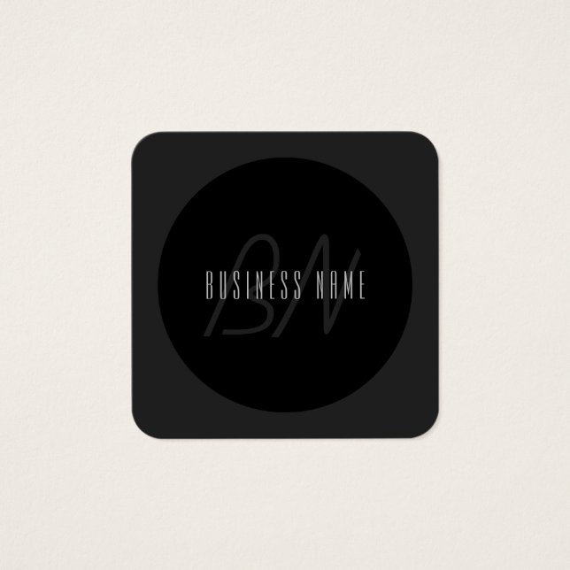 Nome e Monograma Elegantes Modernos | Cinza Escuro (Frente)