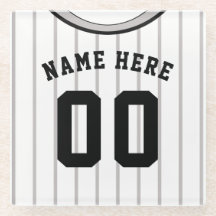 Nome e Número da Cinza Porta copos Pinstripe Baseb