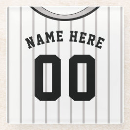 Nome e Número da Cinza Porta copos Pinstripe Baseb