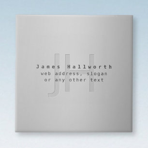 Nome e Slogan Editável Moderno Gradiente de Cinz