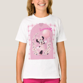 Nome editável Minnie mouse Camiseta básica rosa pa