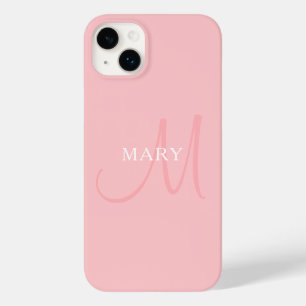 Nome Elegante Monograma   Rosa Claro