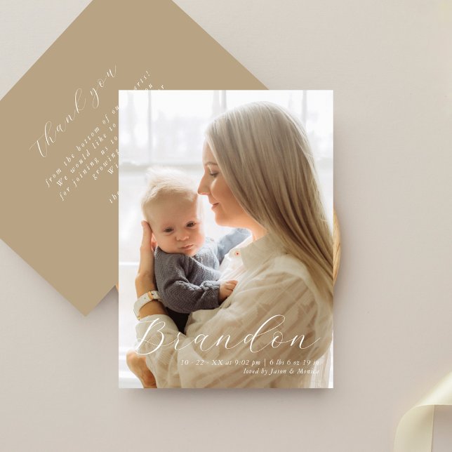 Nome Elegante Um Anúncio de Nascimento Formal de F (Criador carregado)